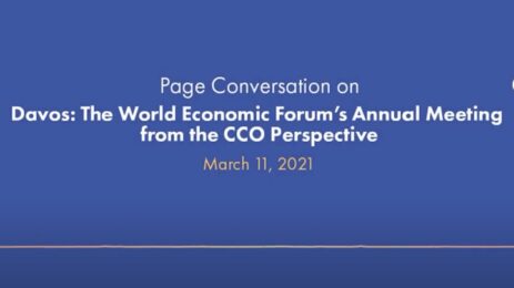 Page Conversation on Davos: The World Economic Forum’s Annual Meeting from the CCO Perspective