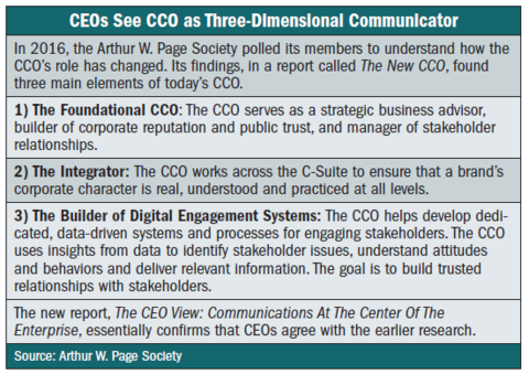 CEOs See CCO as three-dimensional communicator