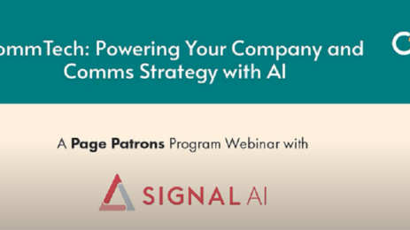 CommTech: Powering Your Company and Comms Strategy with AI. Page Patrons
